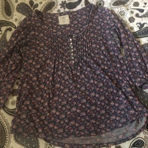 H&M floral 3/4 sleeve top